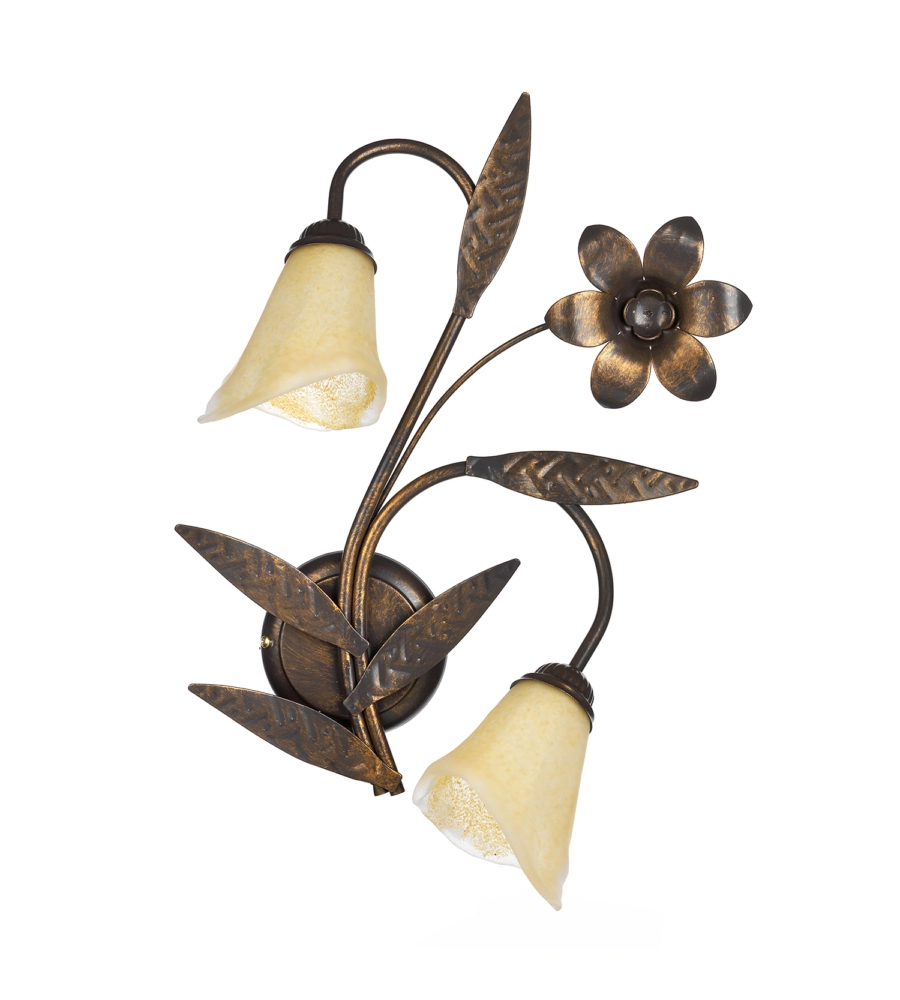 APPLIQUE 2 LUCE ONLI "ALGA" BRONZO E14